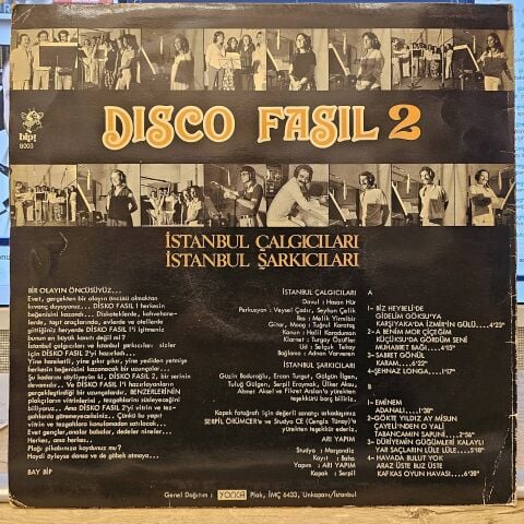İstanbul Çalgıcıları / İstanbul Şarkıcıları – Disco Fasıl 2 LP PLAK