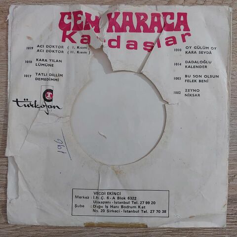 Cem Karaca – Tatlı Dillim / Demedim Mi 45LİK PLAK