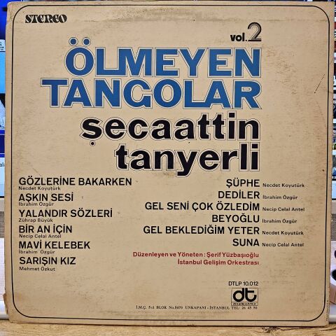 Şecaattin Tanyerli – Ölmeyen Tangolar Vol.2 LP PLAK