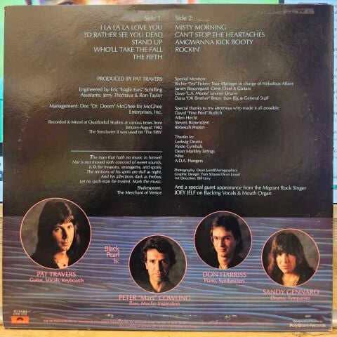 Pat Travers – Black Pearl LP PLAK