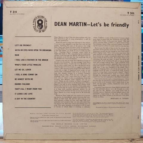 Dean Martin – Let's Be Friendly LP PLAK