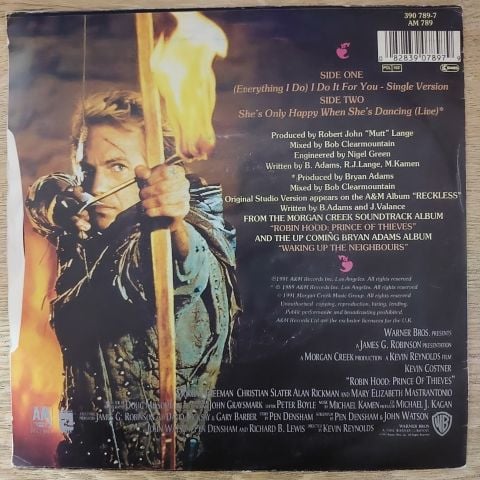 Bryan Adams – (Everything I Do) I Do It For You 45LİK PLAK