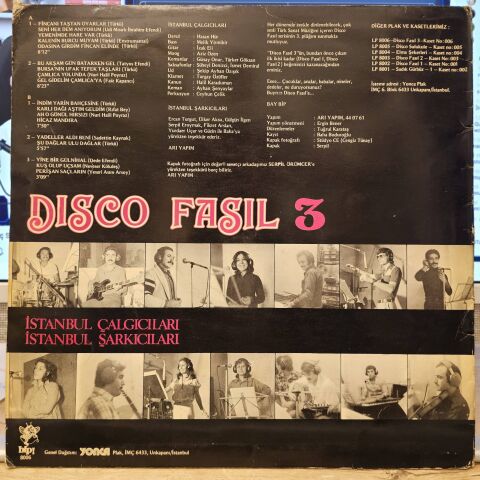 İstanbul Çalgıcıları, İstanbul Şarkıcıları – Disco Fasıl 3 LP PLAK
