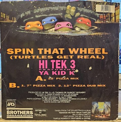 Hi Tek 3 Featuring Ya Kid K – Spin That Wheel (Turtles Get Real) LP PLAK