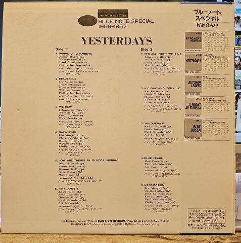 Various – Yesterdays - Blue Note Special 1956 - 1957 LP PLAK