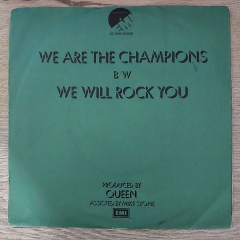 Queen – We Are The Champions B/W We Will Rock You 45LİK PLAK