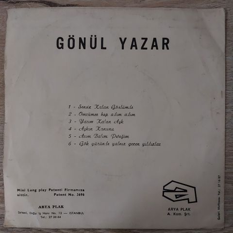 GÖNÜL YAZAR - AŞKIN KANUNU 6 ŞARKILIK 45LİK PLAK