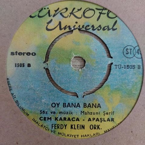 Cem Karaca – İstanbul'u Dinliyorum / Oy Bana Bana 45LİK PLAK