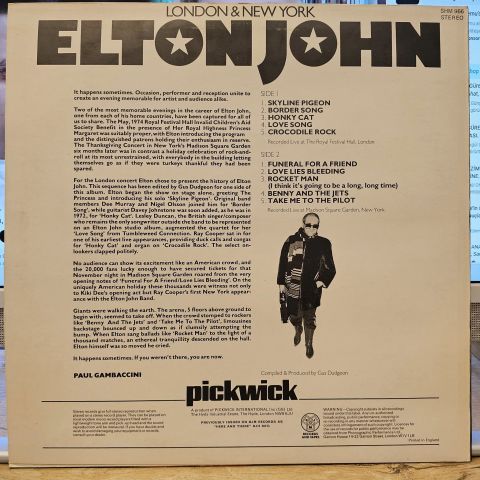 Elton John – London & New York LP PLAK