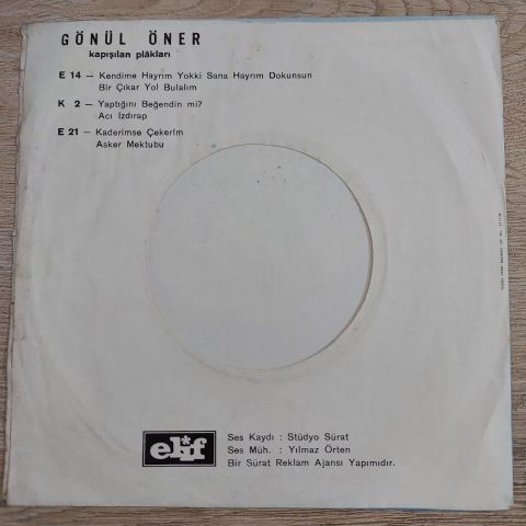 GÖNÜL ÖNER - ACI IZDIRAP 45LİK PLAK