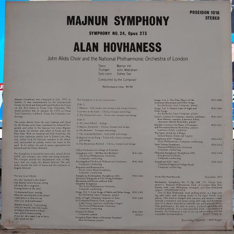 Alan Hovhaness – Majnun Symphony Symphony LP PLAK