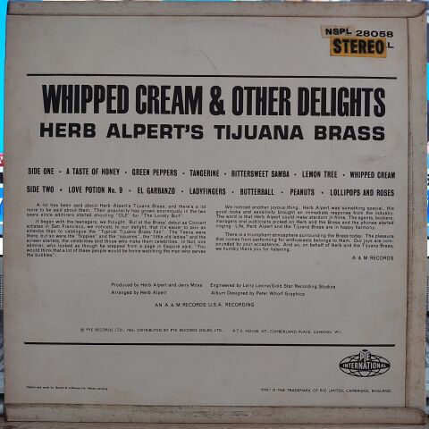 Herb Alpert's Tijuana Brass* – Whipped Cream & Other Delights LP PLAK