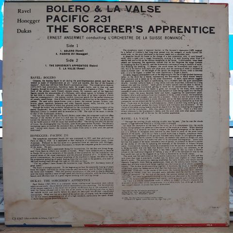 Ravel*, Honegger* & Dukas* / Ansermet*, L'Orchestre De La Suisse Romande – Works By Ravel, Honegger & Dukas LP PLAK