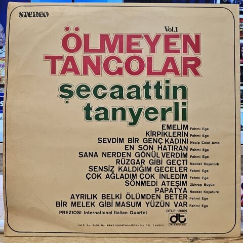 Şecaattin Tanyerli – Ölmeyen Tangolar LP PLAK