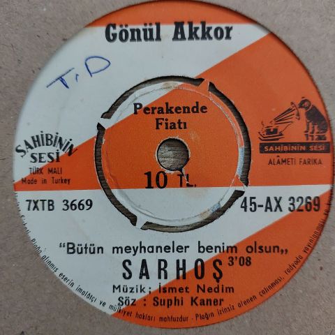 Gönül Akkor – Bir Daha Âşık Olmayacağım / Sarhoş 45LİK PLAK