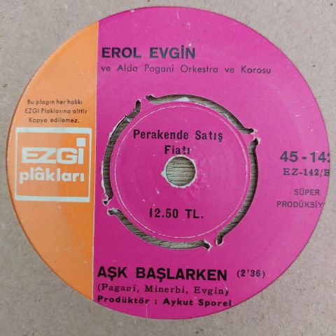 Erol Evgin – İstemesen de - Aşk Başlarken 45LİK PLAK