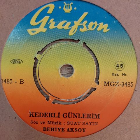 BEHİYE AKSOY - KEDERLİ GÜNLERİM 45LİK PLAK