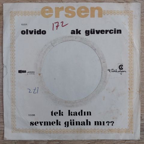 Ersen – Sevmek Günahmı / Tek Kadın 45LİK PLAK