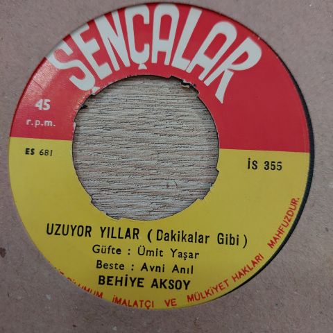 BEHİYE AKSOY - UZUYOR YILLAR 45LİK PLAK