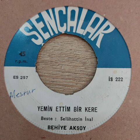 BEHİYE AKSOY - YEMİN ETTİM BİR KERE 45LİK PLAK