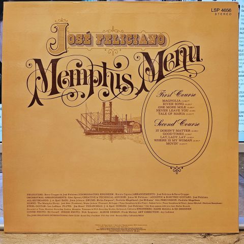 José Feliciano – Memphis Menu LP PLAK