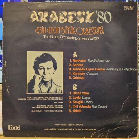 Esin Engin Büyük Orkestrasi – Arabesk '80 (Arabesque '80) LP PLAK