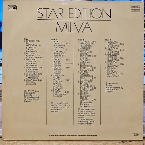 Milva – Star Edition LP PLAK (BELLA CIAO)