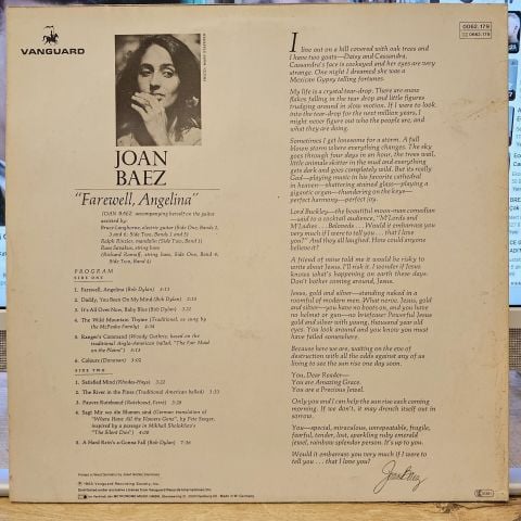 Joan Baez – Farewell, Angelina LP PLAK
