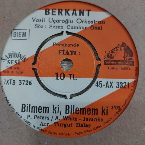 BERKANT - YILLARDAN SONRA DÖNERSİN 45LİK PLAK