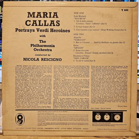 Maria Callas – Portrays Verdi Heroines LP PLAK