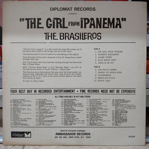 The Brasileros – The Girl From Ipanema LP PLAK