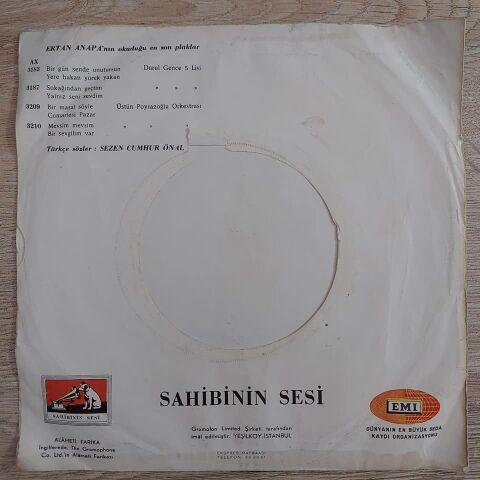 Ertan Anapa – Yalnız Seni Sevdim / Sokağından Geçtim 45LİK PLAK