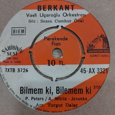 BERKANT - YILLARDAN SONRA DÖNERSİN 45LİK PLAK