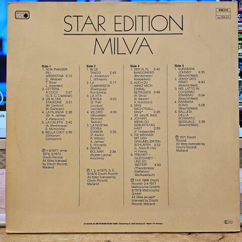 Milva – Star Edition LP PLAK (BELLA CIAO)