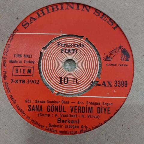 BERKANT - SANA GÖNÜL VERDİM DİYE 45LİK PLAK