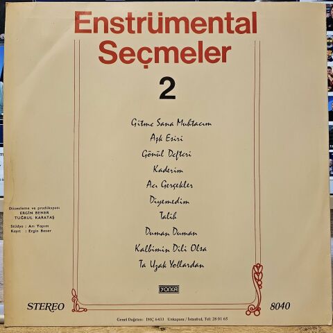 Various – Enstrümental Seçmeler 2 LP PLAK