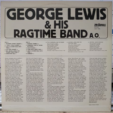 George Lewis & His Ragtime Band – George Lewis & His Ragtime Band A. O. LP PLAK