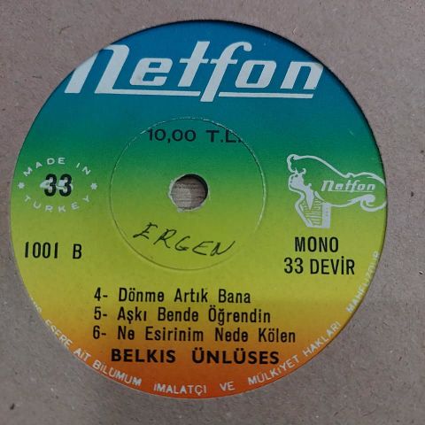 BELKIS ÜNLÜSES - 6 ŞARKILIK 45LİK PLAK