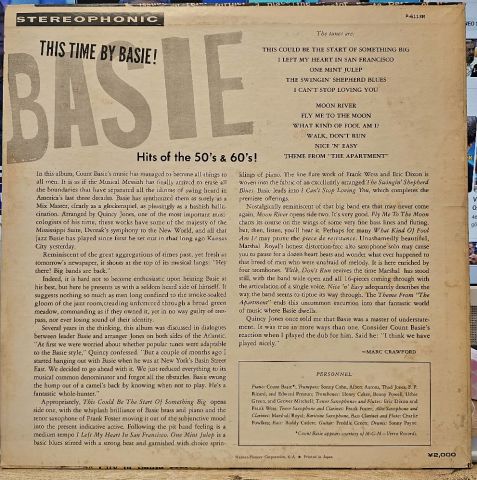 Count Basie – This Time By Basie - Hits Of The 50's & 60's! LP PLAK