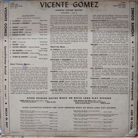 Vicente Gómez – Guitar Recital LP PLAK