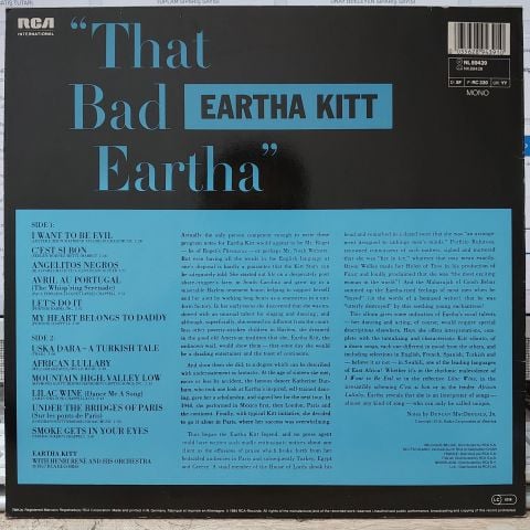 Eartha Kitt With Henri René And His Orchestra – That Bad Eartha LP PLAK