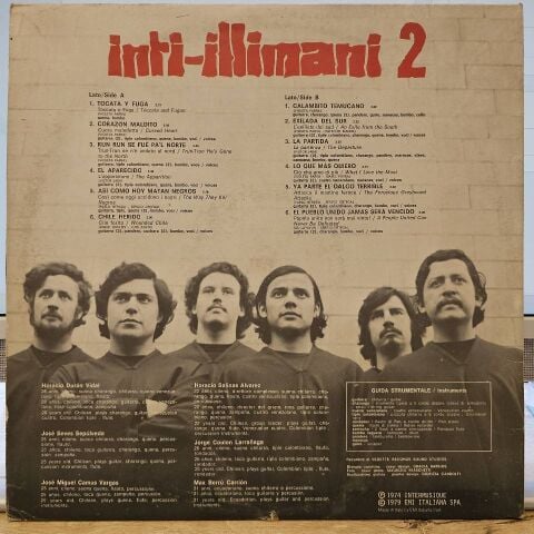 Inti-Illimani – Inti-Illimani 2 - La Nueva Cancion Chilena LP PLAK