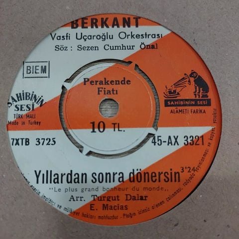 BERKANT - YILLARDAN SONRA DÖNERSİN 45LİK PLAK