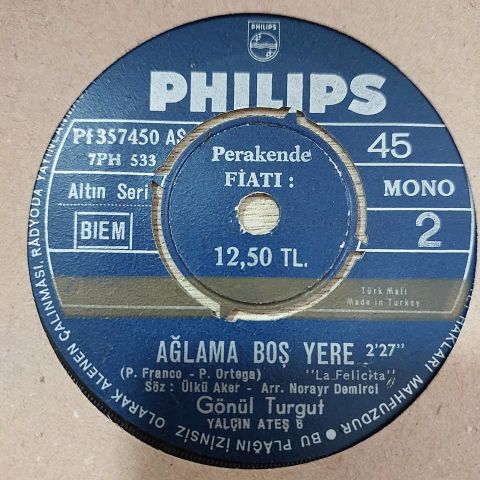 GÖNÜL TURGUT - ÜZÜNTÜYÜ BIRAK YAŞAMAYA BAK 45LİK PLAK