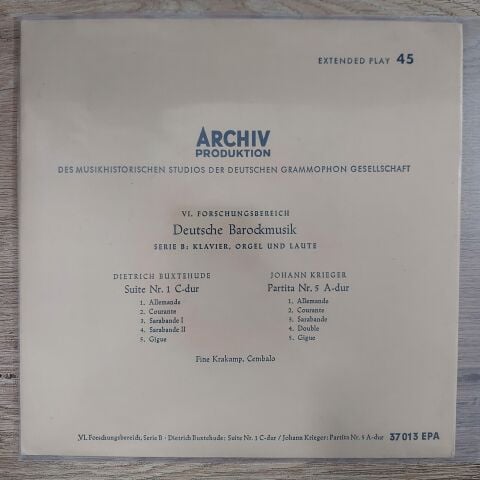 Dieterich Buxtehude, Johann Krieger – Suite Nr. 1 C-dur / Partita Nr.5 A-Dur 45LİK PLAK