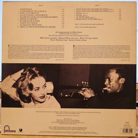 Miles Davis – Ascenseur Pour L'Échafaud (Lift To The Scaffold) LP PLAK