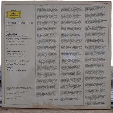 Arthur Honegger - Berliner Philharmoniker • Herbert von Karajan – Symphonie LP PLAK
