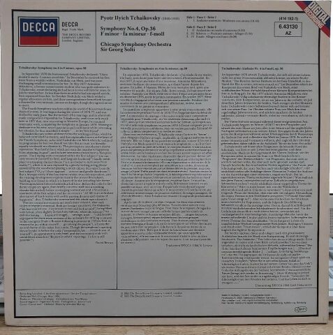 Tchaïkovsky*, Sir Georg Solti*, Chicago Symphony Orchestra* – Symphony No. 4 LP PLAK