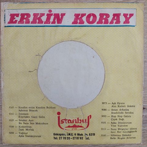 Erkin Koray – Yağmur / Aşka İnanmıyorum 45LİK PLAK