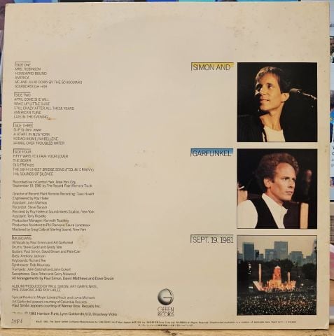 Simon & Garfunkel – The Concert In Central Park LP PLAK
